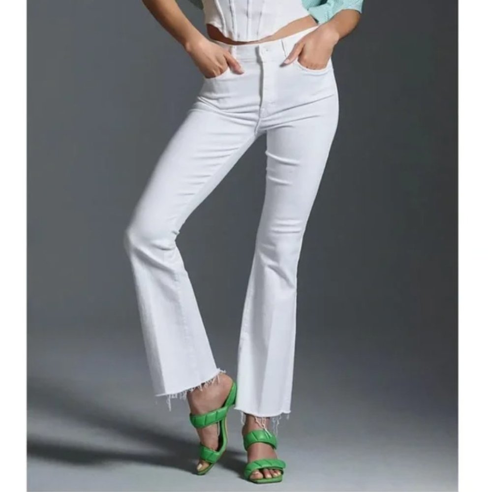 Mother Denim The Weekender Fray Women SZ 25 White Jean Flare Fairest of …